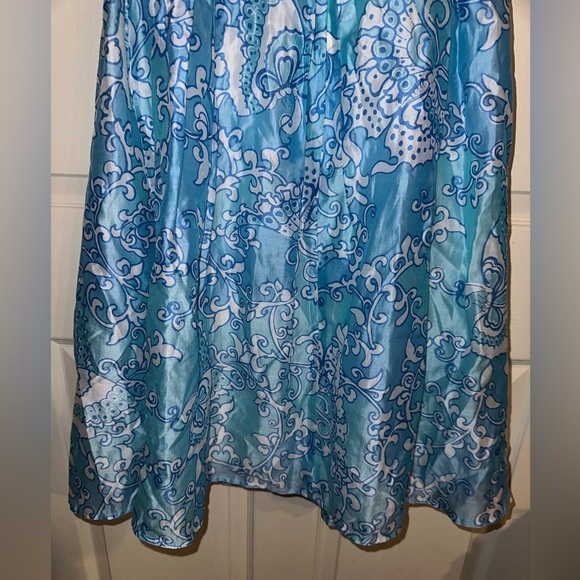 Lilly Pulitzer Strapless Blue and White Silk blend Dress 10 formal wedding - Picture 6 of 13